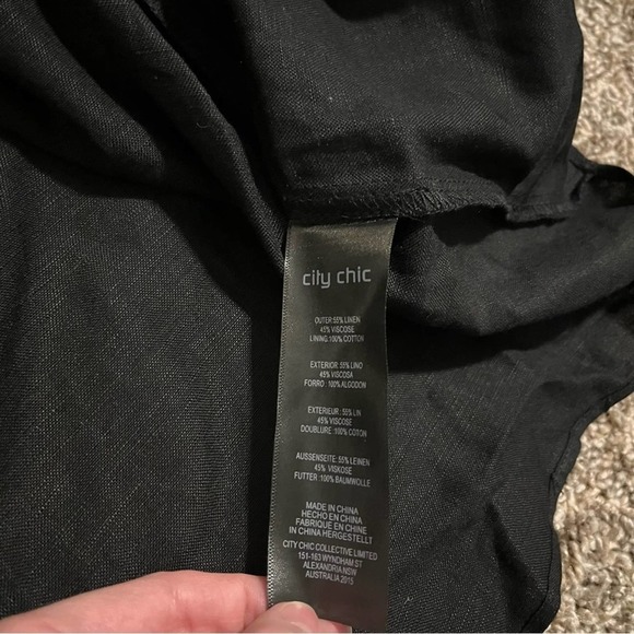 City Chic sweet sleeve faux wrap dress in black - Picture 8 of 10